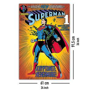 Superman Modern Comic Cover <b>Poster</b> Kryptonite Nevermore! in Black <b>Frame</b> Made of Paper for Wall Usage - Product Image 4