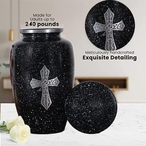 Urne funéraire en aluminium fabriquée à la main Souvenir funéraire adulte pour hommes femmes enfants et cendres de cercueil adulte homme femme grand enterrement - Product Image 5
