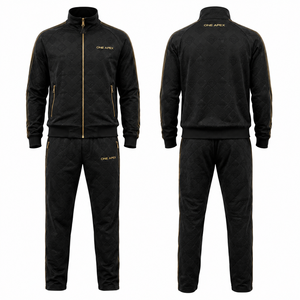 Custom Black Acid Wash Vintage Tracksuit Sweat Suit Full <b>Zip</b> <b>Hooded</b> Loose Fit Jacket Jogger Set Cotton Fleece OEM ODM - Product Image 3