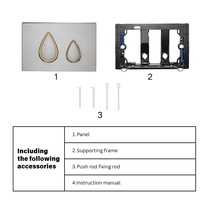 Panel de descarga doble compatible con la serie Sigma con aro dorado, botón de descarga en forma de lágrima para cisterna oculta