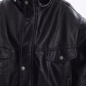 Vestes en cuir à col montant personnalisées, cuir PU de haute qualité, veste tendance au design élégant, vente en gros de vestes pour femmes - Product Image 6