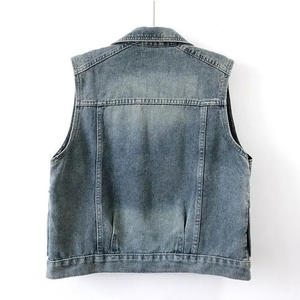 Gilets courts d'été pour femmes, vestes d'extérieur sans manches, amples, grandes poches, veste en jean, vestes confortables pour femmes - Product Image 5