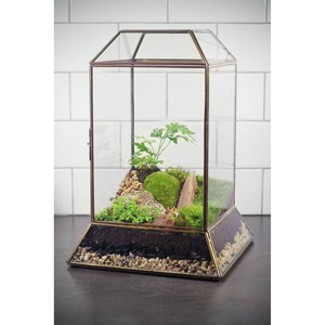 Terrarium en cristal en forme de cabane, décoration d'intérieur, mini-serre de table, vase en verre, vitrine décorative pour plantes - Product Image 3