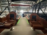 Bateau à ponton de luxe pour la pêche et les loisirs, avec moteur hors-bord en aluminium et fibre de verre soudé sur mesure, certifié CE, 25 pieds