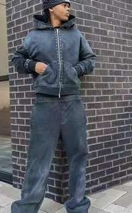 Ensemble de survêtement pour femme, automne 2025, pull à capuche et pantalon 2 pièces, strass, jogging, survêtement, pantalon de survêtement et sweat à capuche - Product Image 3