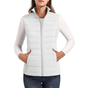 Meilleure vente femmes sans manches hiver gilet nouveau gros toile vers le bas coton bouffant gilet veste vêtements d'extérieur utilisation - Product Image 1