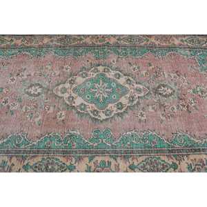 Alfombra Vintage, Alfombra Turca de 5.2x9.4 pies, Alfombra Marroquí de Lana Verde y Roja - Product Image 5