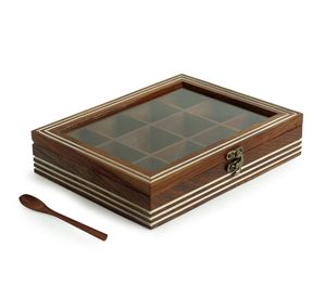 กล่องใส่เครื่องเทศทำจากไม้ชีสสัมช้อนกล่องใส่เครื่องเทศทำจากไม้12ชิ้นพร้อมช้อนของตกแต่งในครัว - Product Image 5