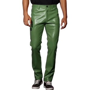 Promoción, pantalones de cuero con logotipo personalizado para hombre, hechos en pantalones de cuero de alta calidad, gran oferta, pantalones de cuero con diseño personalizado para hombre - Product Image 1