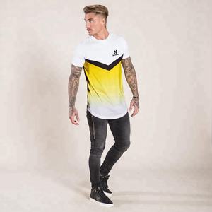 2025 T-shirts personnalisés en mélange de coton polyester pour hommes impression marque T-shirts pour hommes haute qualité Sublimation courbe ourlet chemises - Product Image 2