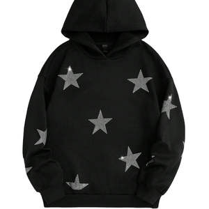 Knitted Fabric Made Men's <b>Rhinestone</b> Hoodies 100% Cotton Professional Made High Quality <b>Rhinestone</b> Hooded <b>Jumper</b> For Men - Product Image 3