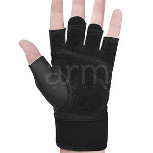 Gants de fitness à sangle de poignet réglable Gants de gymnastique en cuir PU antidérapants pour les activités sportives Gants de fitness - Product Image 3