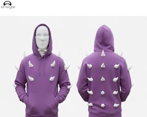 Sweat à capuche masque Hhorn hiver personnalisé unisexe polaire polyester/coton teint uni fabricant de streetwear écologique - Product Image 1