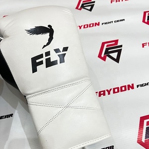 Guantes de Boxeo Personalizados Fly, Modelo Nuevo, Color Negro y Rosa, con Cordones, de Cuero Vacuno Genuino, Profesionales, para Sparring y MMA - Product Image 5