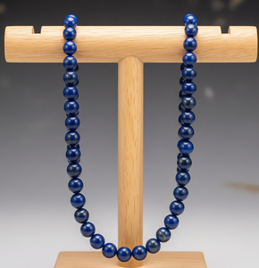 Haute qualité 18 pouces argent 925 collier pour femmes à la mode d'eau douce mode noué à la main conception naturelle Lapis Lazuli pierre perle - Product Image 3