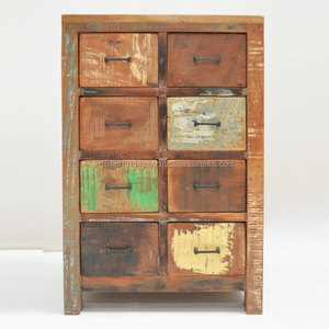 2025 vente chaude en bois massif commode à 4 tiroirs fabriqués à la main en bois récupéré meubles de maison pour hôtel stockage décor entrepôt - Product Image 4