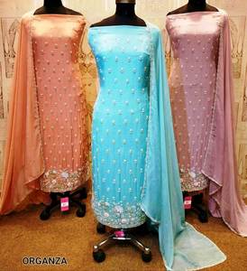 Diseñador moderno sin coser bordado a mano hermosos trajes Premium para mujeres moda india-Fiestas de estilo tradicional hacia adelante - Product Image 1