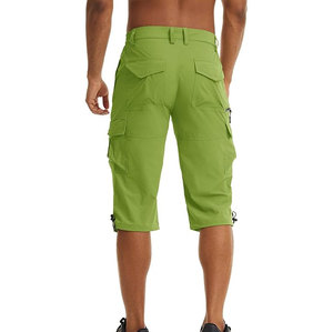 <b>Men's</b> Casual Summer Sports <b>Shorts</b> 100% Cotton Elastic Waist Loose Fit Solid <b>Knee</b> <b>Length</b> <b>for</b> Running & Baseball - Product Image 2