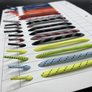 Cordon de serrage plat en polyester 100% élastique de 5mm avec embouts en métal pour vêtements et chaussures haute ténacité écologique - Product Image 6