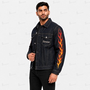 Chaqueta vaquera premium para hombre al por mayor, chaqueta de mezclilla de algodón personalizada, estilo casual, tipo camionero, oversize, corte ajustado, vintage, lavada, a la moda - Product Image 2
