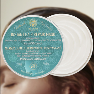 Masque réparateur instantané pour cheveux 200g Crème pour la réparation des cheveux abîmés avec huile de ricin et kératine OEM ODM Marque privée - Product Image 1
