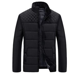 Chaqueta acolchada de invierno personalizable de color Solis para hombre, la última Chaqueta larga informal OEM con cuello levantado, tela de lona con bolsillos - Product Image 4