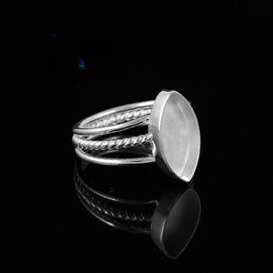 Anillo de Plata de Ley 925 con Engaste de Piedra en Forma de Marquesa de 5x10 mm, Chapado en Oro de 10k, Joyería Hecha a Mano con Leche Materna, Recuerdo - Product Image 4