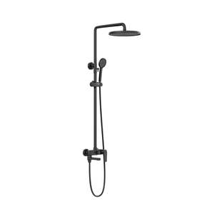 HERA Rainshower System with Single-lever <b>Shower</b> Mixer Set 8203 <b>Matt</b> Black Round Rain <b>Shower</b> Head - Product Image 3