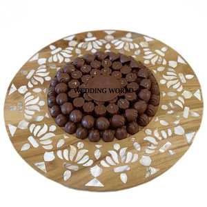 Forme ronde ensemble de deux nouveaux plateaux à chocolat design faits à la main vente chaude vaisselle fantaisie en gros luxe nouveau plateau à chocolat - Product Image 3