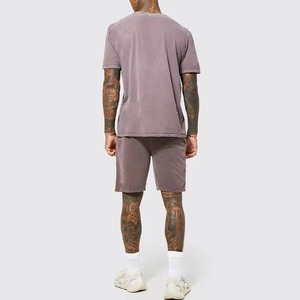 Conjunto Deportivo Informal de Algodón para Hombre, Dos Piezas, Sudadera con Capucha y Pantalones Deportivos, Ropa de Verano, Mangas Cortas, Elástico en Cuatro Direcciones, Secado Rápido - Product Image 4