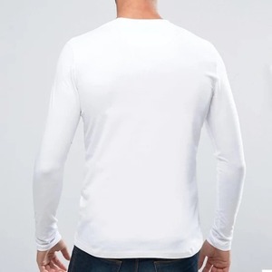T-shirts manches longues unisexe 100% coton T-shirt col rond décontracté personnalisé pour hommes Vente en gros d'usine Style uni décontracté solide - Product Image 4