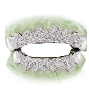 Bijoux de Piercing fin personnalisables véritables diamants SI nid d'abeille Grillz coupes permanentes gratuites blanc brillant CZ Stowes or blanc couleurs roses - Product Image 1