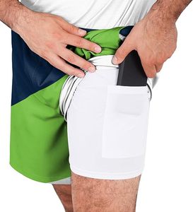 Pantalones Cortos Deportivos Ligeros de Poliéster Duradero con Franja Lateral Azul Verde de los Seattle Seahawks, 100% Poliéster - Product Image 5