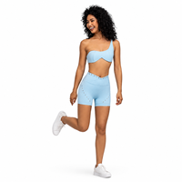 Ensemble de sport pour femme, soutien-gorge asymétrique et short taille haute à découpe triangulaire, tenue de yoga en nylon et élasthanne, vêtements de sport OEM ODM