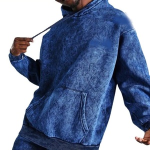 Survêtement imprimé à capuche délavé à l'acide pour hommes à la mode Service OEM Ensemble de jogging coupe régulière personnalisé Survêtement lavé Streetwear - Product Image 3