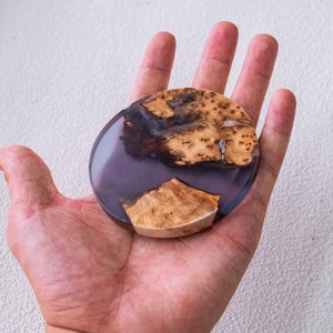 Juego de Posavasos de Resina con Base de Madera de Bambú Natural y Ecológico de la India - Product Image 3