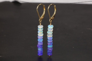 Pendientes colgantes de cuentas de ópalo lavanda de Plata de Ley 925, joyería de piedra natal de moda para mujeres para fiestas, aniversarios, bodas - Product Image 3