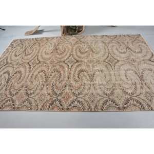 Classic Beige Brown 5.5 X 8.9 ft Wool Rug Handmade Vintage Tabriz Turkish Rugs New Arrival Patchwork Latex Hallway Bedside - Product Image 3