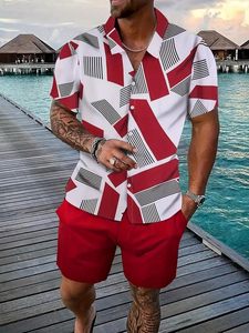 Ensemble 2 pièces T-shirt et short pour homme, personnalisé par le fabricant, imprimé en 3D, décontracté d'été, 100 % coton, séchage rapide, impression numérique - Product Image 3