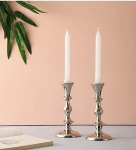 Dernier arrivage Bougeoir design Bougeoir en aluminium 2024 Décoration de mariage Bougeoir en aluminium lot de 2 - Product Image 2