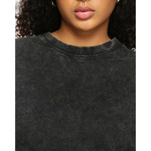 T-shirt délavé à l'acide pour femme, manches courtes, en toile de coton de haute qualité, toutes saisons, style décontracté streetwear, personnalisable OEM - Product Image 6