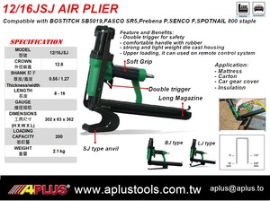 Pince agrafeuse pneumatique APLUS 12/16JSJ avec agrafe Senco de type F et enclume SJ - Product Image 2