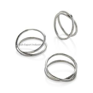 Artisanat à la main fil métallique mince ronds de serviette pour la décoration de table porte-serviettes en argent pour les mariages dîner fêtes décor - Product Image 2