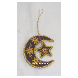 Adorno colgante de árbol de Navidad indio de la mejor calidad, forma personalizada, bordado Zari hecho a mano y cuentas para decoración de Navidad - Product Image 1