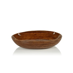 Cuencos de madera natural personalizados al por mayor de buena calidad para servir alimentos y ensaladas - Product Image 1