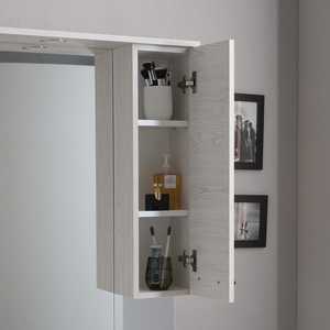 Ravenna 85cm Floor-Standing Bathroom Cabinet with 3 <b>Doors</b> <b>Mirror</b> and White Oak Wall Unit - Product Image 5