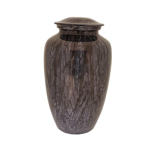 Urne de crémation en aluminium pour adultes avec éclaboussures bleues et blanches Équipement funéraire pour cendres commémoratives en métal et laiton - Product Image 2