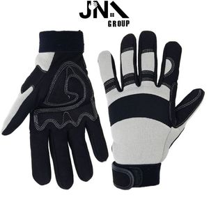 Guantes de mecánico de cuero sintético antiestático personalizados para trabajo de seguridad mecánica de montaje automotriz con color personalizado - Product Image 4