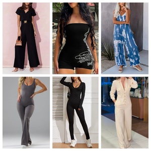 Combinaison de boîte de nuit à la mode 2025 avec manches longues et jambes larges Longueur irrégulière douce et profonde colorée avec poches-pour le yoga - Product Image 2