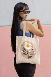 Bolso Tote de lona de algodón orgánico con estampado personalizado de primera calidad, elegante, duradero y ecológico - Product Image 4
